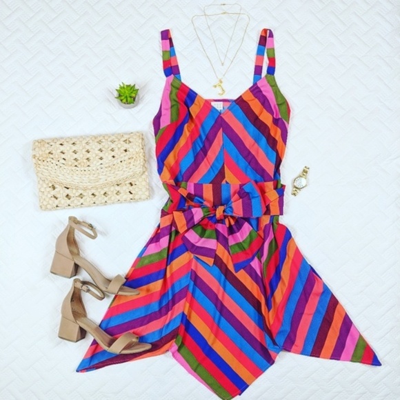 a new day Dresses & Skirts - Rainbow Handkerchief Hem Dress